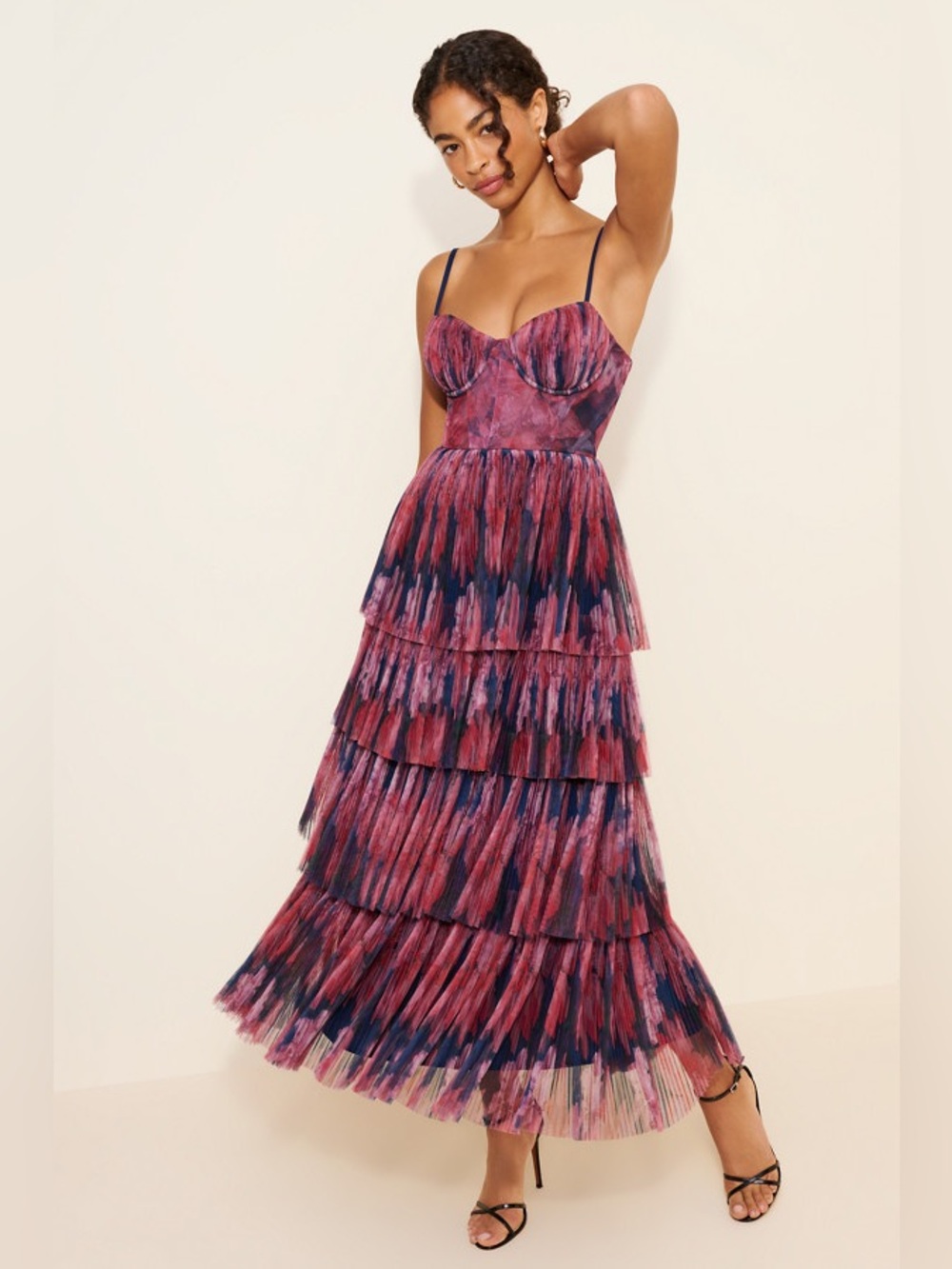 Hutch Tulle Printed Maxi Dress